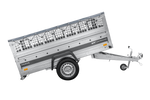 Remorque légère sur ressorts 230x125 UNITRAILER FORCE 230/R KIPP avec côtés en filet, châssis H-0 et bâche grise