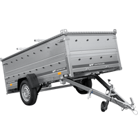 Remorque à un essieu sur ressorts 264x125 UNITRAILER GARDEN 264/R KIPP avec ridelles supplémentaires et capot en aluminium