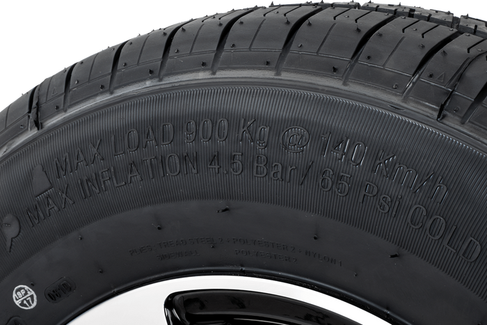 Roue de remorque renforcée PNEU KENDA 185/80 R14C 104/102N JANTE ALU STARCO polie 5.5Jx14"H2 5x112 ET:30