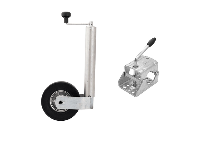 Roue jockey avec bride, collier WINTERHOFF ST60-V-255SB+KLE60, 400 kg, 60 mm, 525-755 mm