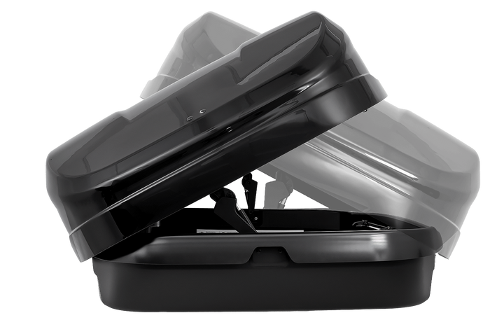 Coffre de toit, box Inter Pack Monsun M, noir métallisé