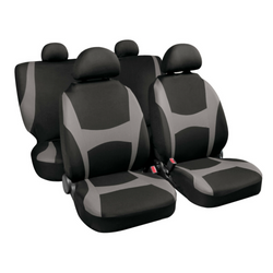 Ensemble de housses de siège auto LAMPA Capri noir/gris, pour sièges avant et arrière