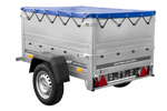 Remorque légère 150x106 UNITRAILER GARDEN 150 KIPP avec côtés BIS et bâche bleue