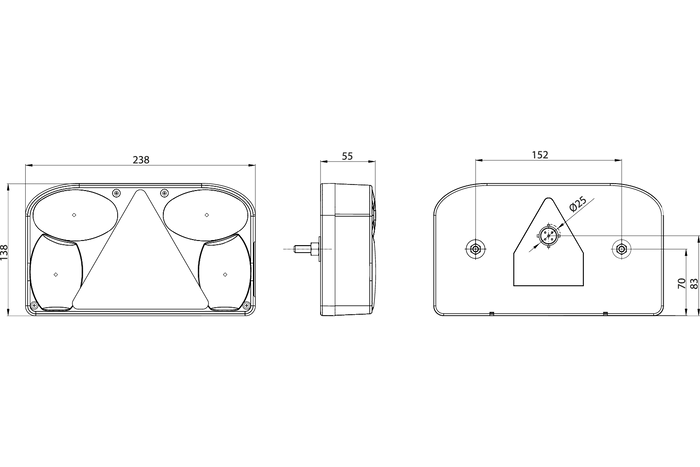Feu arrière FRISTOM FT-088 baïonnette, 6 fonctions gauche