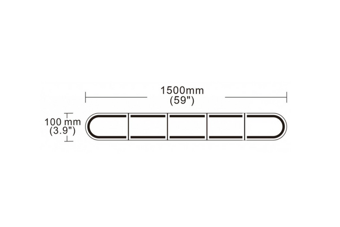 Barre de signalisation LED KAMAR DARK BLK0062, lampe clignotante à 6 modes, 1500 x 100 mm