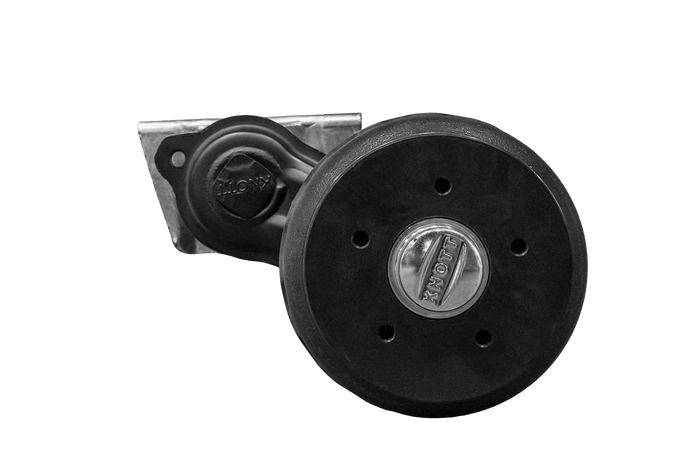 Essieu freiné KNOTT VGB13 pour remorque/porte-voitures 1350 kg, 1350 mm, 1800 mm, 5x112