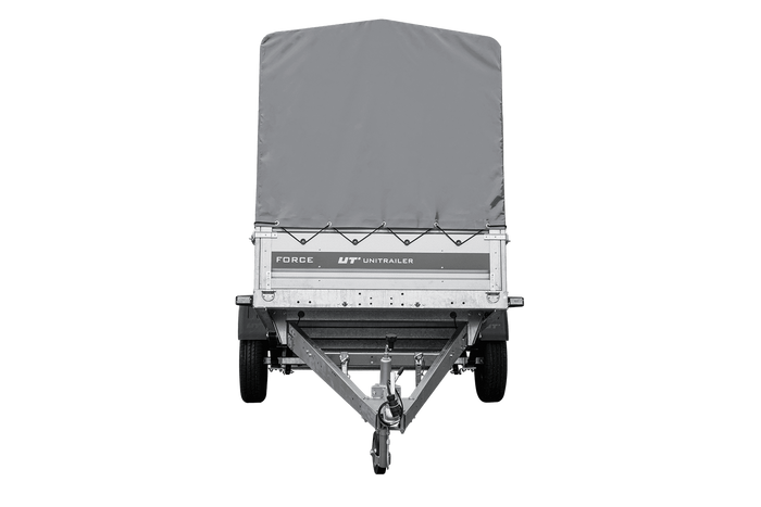 Remorque à un essieu sur ressorts 264x125 UNITRAILER FORCE 264/R KIPP avec châssis H-1100 et bâche grise