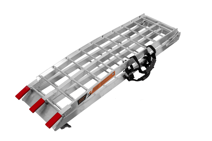 Rampe pliable UNITRAILER ALR002 en aluminium pour remorque, 221 cm, 340 kg, avec sangle
