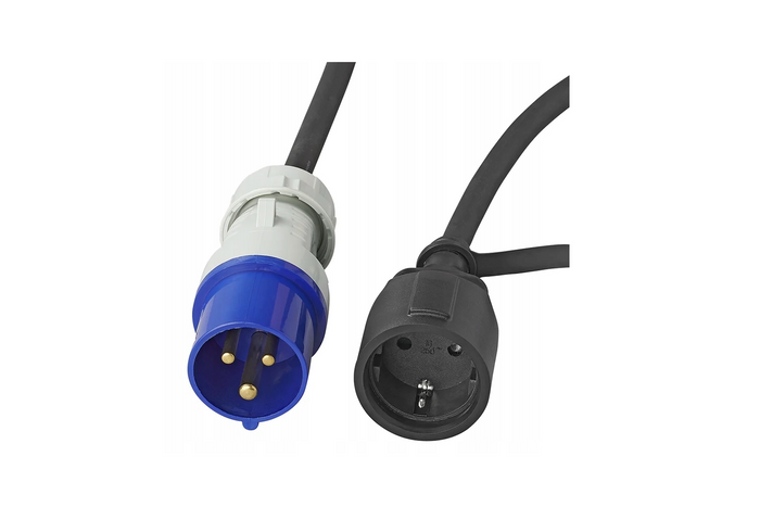 Adaptateur avec prise CEE et prise Schuko 16 A 230 V avec contact de protection ProPlus 373530, câble de 40 cm