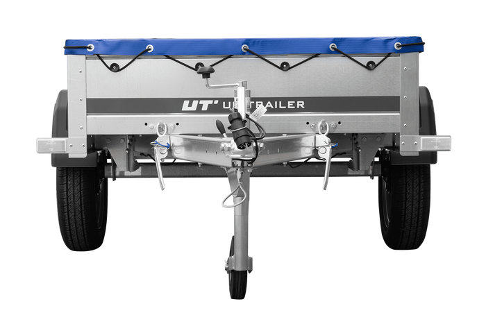 Remorque légère 200x106 UNITRAILER GARDEN 200 KIPP avec châssis H-0 et bâche bleue
