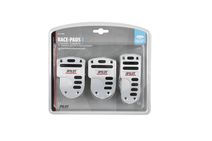 Couvre-pédales en aluminium LAMPA RACE 1 PILOT avec caoutchouc antidérapant