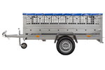 Remorque légère 230x125 UNITRAILER GARDEN 230 KIPP avec côtés en filet, châssis H-0 et bâche bleue