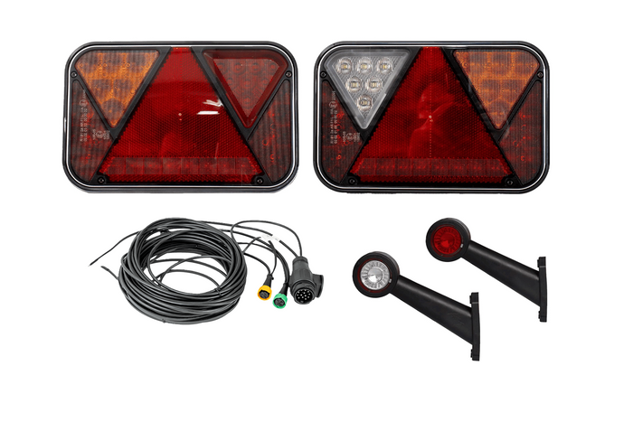 Kit éclairage : feux arrière LED FRISTOM + feux de gabarit latéraux LED HORPOL + faisceau MANTES 7m 13 broches