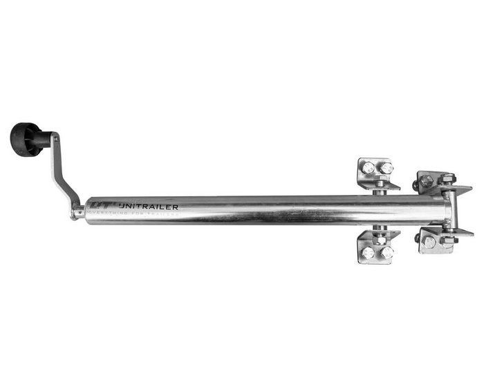 Système de levage à manivelle UNITRAILER avec poignées pour le basculement et le déchargement d'une remorque porte-voitures de 1000 kg (500-865 mm).