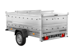 Remorque à un essieu 230x125 UNITRAILER GARDEN 230 KIPP avec côtés BIS et bâche en aluminium