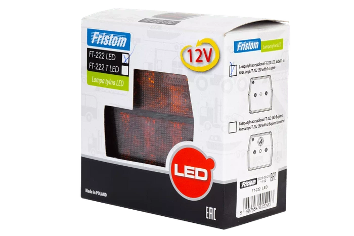 Feu arrière FRISTOM FT-222 LED, 4 fonctions universel