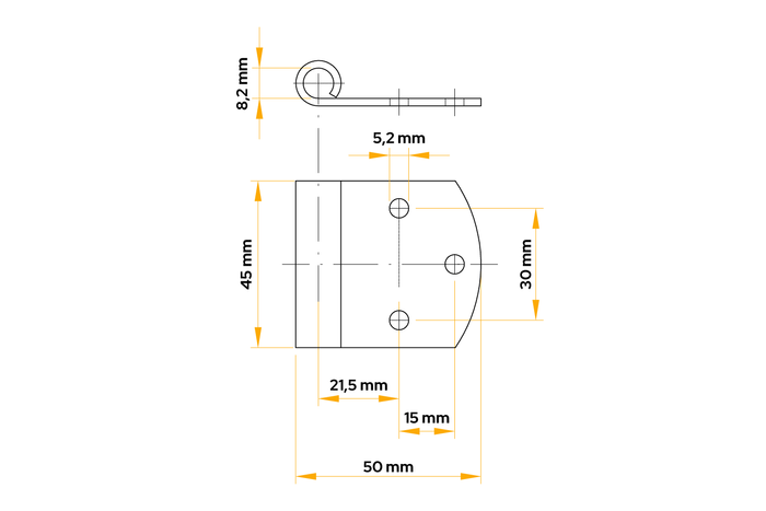Charnière latérale de remorque WINTERHOFF BSCH 50-8-1 pour montage latéral de remorque
