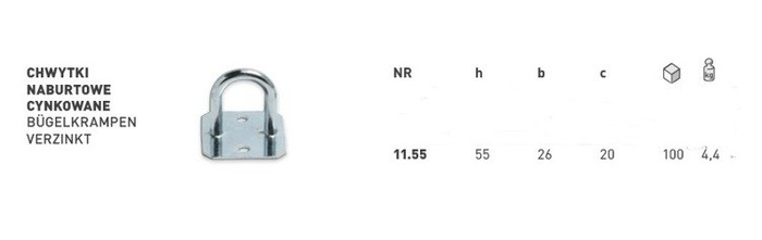 Anneau d'amarrage pour fixer bâches h=55