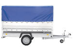 Remorque porte-voitures 264x125 UNITRAILER FORCE 264 KIPP avec ridelles BIS, châssis H-800 et bâche bleue