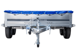 Remorque porte-voitures 264x150 UNITRAILER GARDEN 265/2 KIPP avec châssis H-0 et bâche bleue
