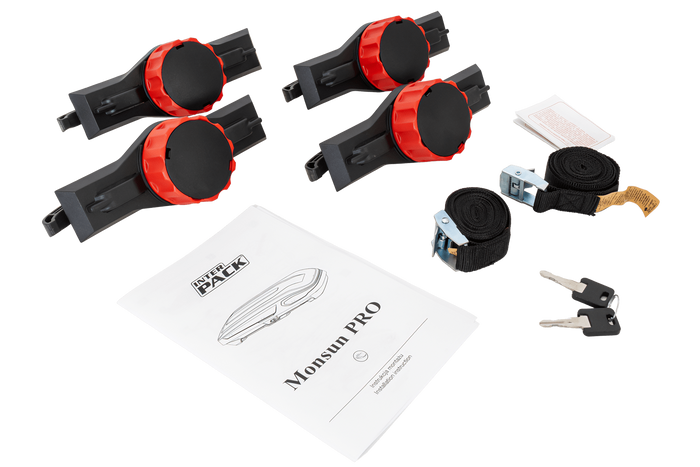 Coffre de toit, box Inter Pack Monsun PRO L, noir métallisé