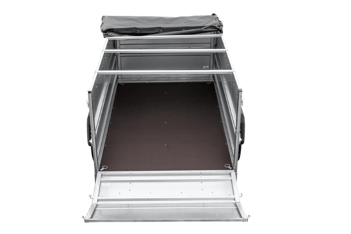 Remorque légère 230x125 UNITRAILER FORCE 230 KIPP avec ridelles BIS, châssis H-0 et bâche grise