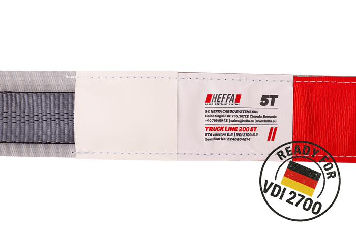 Sangle de transport, d'arrimage pour dépanneuse HEFFA CARLINE 130 pour roues 5 m/50 mm/5 t VDI 2700