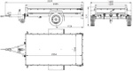 Remorque légère 230x125 UNITRAILER GARDEN 230 KIPP avec côtés BIS, châssis H-800 et bâche bleue