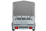 Remorque porte-voitures 230x125 UNITRAILER GARDEN 230 KIPP avec côtés en filet, châssis H-800 et bâche grise
