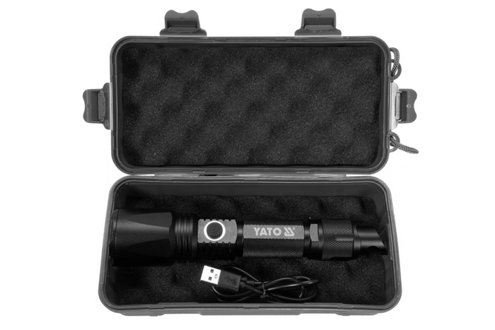 Lampe torche multifonction YATO YT-085609 LED 900 lm, batterie externe, ouvre-bouteille, marteau de secours
