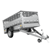 Remorque à un essieu 230x125 UNITRAILER FORCE 230 KIPP avec côtés grillagés, châssis H-0 et bâche grise