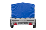 Remorque légère 200x125 UNITRAILER GARDEN 201 KIPP avec châssis H-800 et bâche bleue