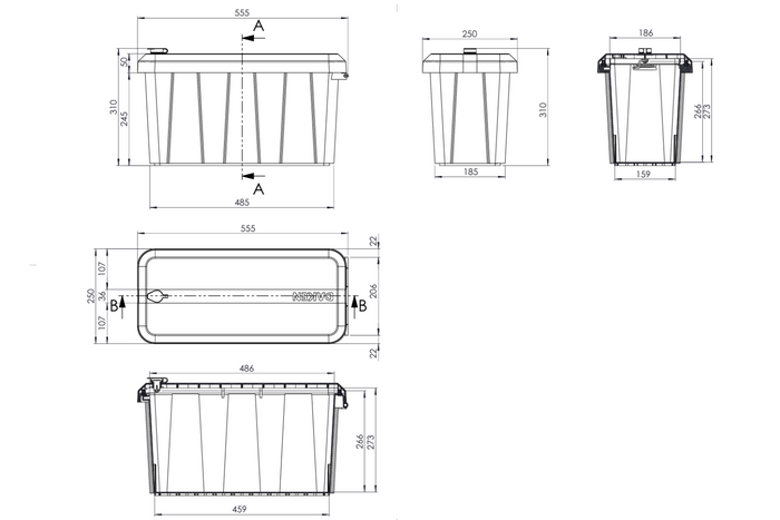 Boîte à outils DAKEN 82211 BLACKIT LITE 555x250x310mm 24l
