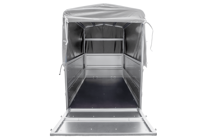 Remorque légère 200x106 UNITRAILER GARDEN 200 KIPP avec ridelles BIS, châssis H-800 et bâche grise