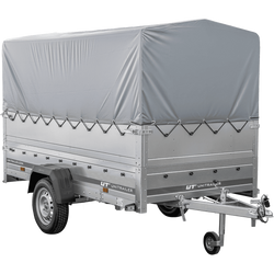 Remorque légère sur ressorts 264x125 UNITRAILER GARDEN 264/R KIPP avec côtés, ridelles BIS, châssis H-800 et bâche grise