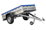 Remorque Garden Trailer 200 Kipp avec roue jockey et bâche plate bleue