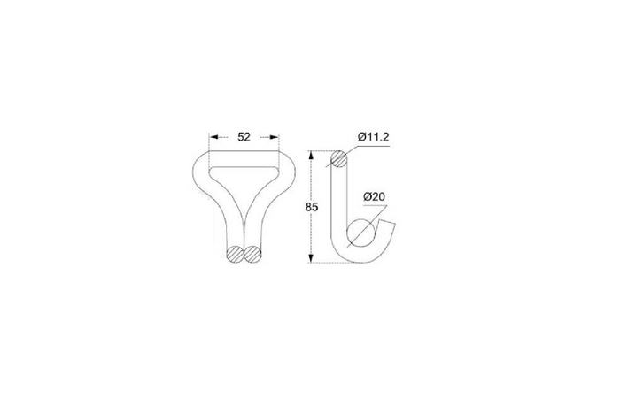 Crochet pour sangles de transport UNITRAILER 50mm 5T