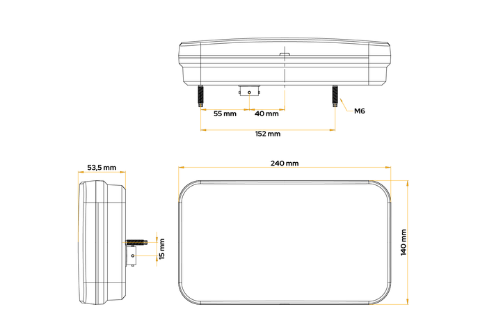 Feu arrière Fristom FT-370 LED, 7 fonctions gauche