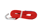 Ensemble de quatre courroies de transport rouges UNITRAIER 4 m/50 mm/5 t avec tendeur