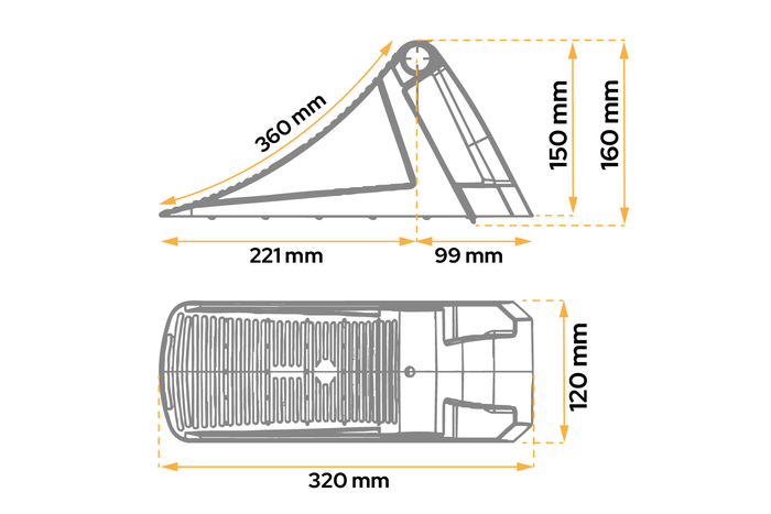 Cale de roue avec support de montage AL-KO UK36, h:160mm