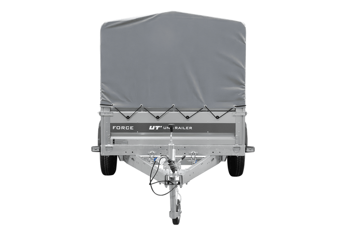 Remorque à un essieu 230x125 UNITRAILER FORCE 230 KIPP avec châssis H-800 et bâche grise