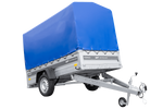 Remorque sur ressorts 230x125 UNITRAILER FORCE 230/R KIPP avec châssis H-1100 et bâche bleue