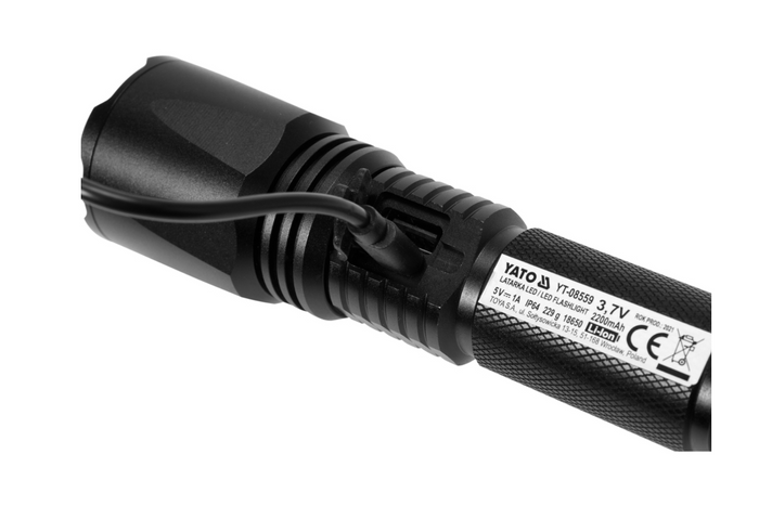 Lampe torche multifonction YATO YT-085609 LED 900 lm, batterie externe, ouvre-bouteille, marteau de secours