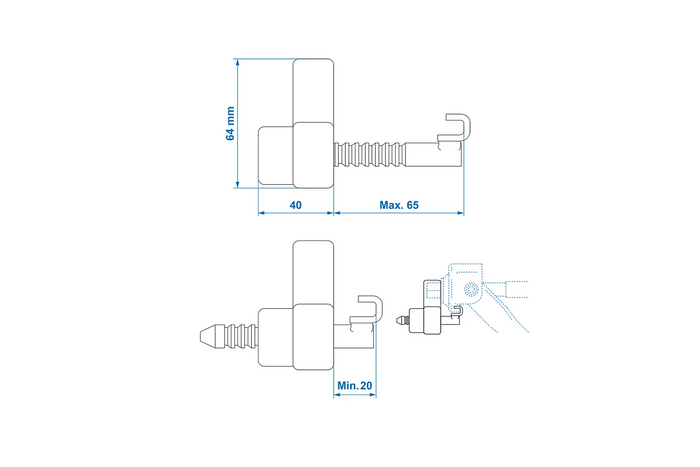Protection antivol pour supports extensibles ProPlus 360150 verrou d'angle