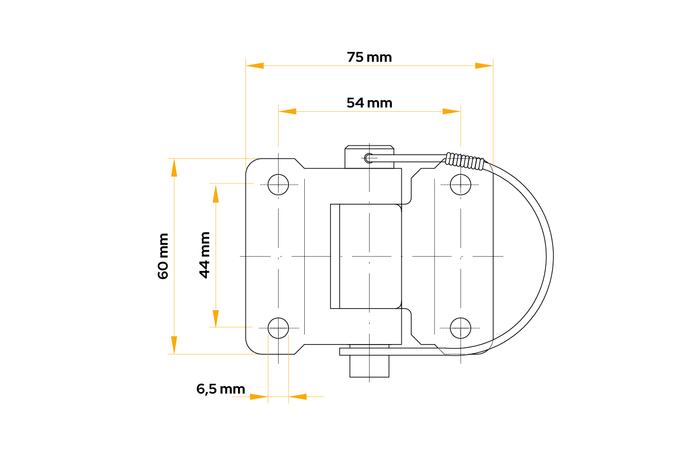 Charnière latérale amovible WINTERHOFF BSCH 30-5 montage latéral sur remorque