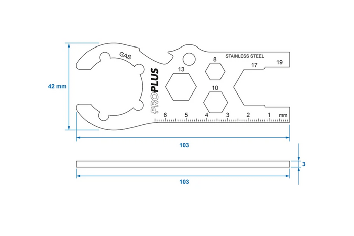 Clé multifonction pour bouteille à gaz ProPlus 770549DEV01