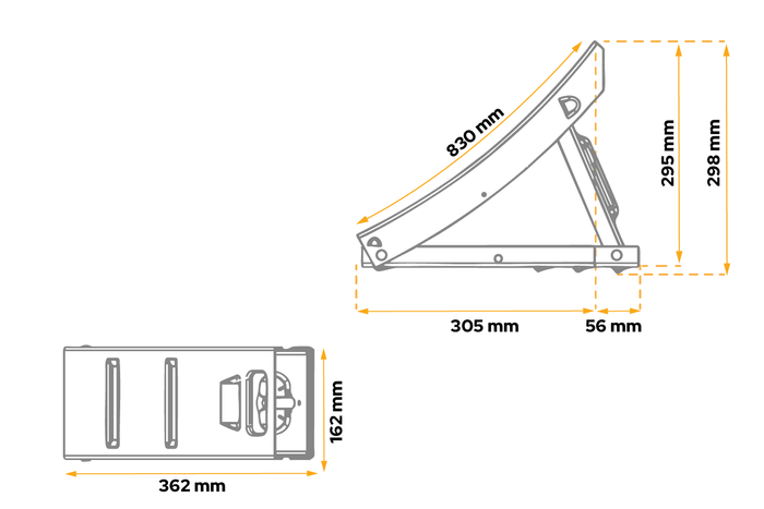 Cale de roue AL-KO H : 298 mm UK 800 métal, pliable