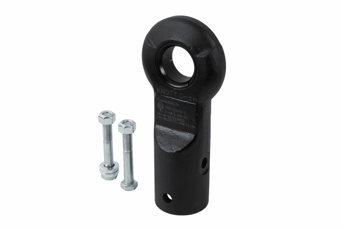 Attelage à œil KNOTT KK7293S pour remorque de 3500 kg avec timon tubulaire de 45 mm, nouveau modèle
