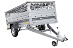 Remorque à un essieu sur ressorts 264x125 UNITRAILER FORCE 264/R KIPP avec côtés en filet, châssis H-0 et bâche grise