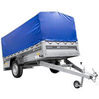 Remorque porte-voitures 264x125 UNITRAILER FORCE 264 KIPP avec châssis H-800 et bâche bleue